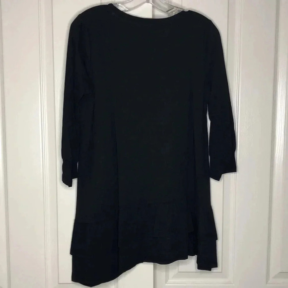 🌸NEW🌸 LOGO Black Ruffle Hem Tunic Top - Picture 4 of 8